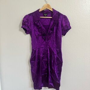 95% Silk Button Up Y2K Bebe Dress